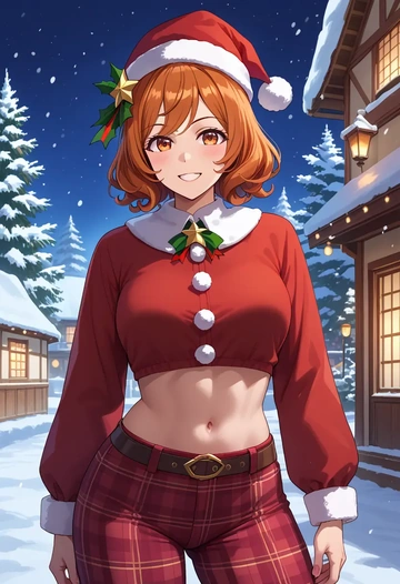 umamusume,mayano_top_gun_(umamusume),Christmas,plaid trousers  - AI generated anime art