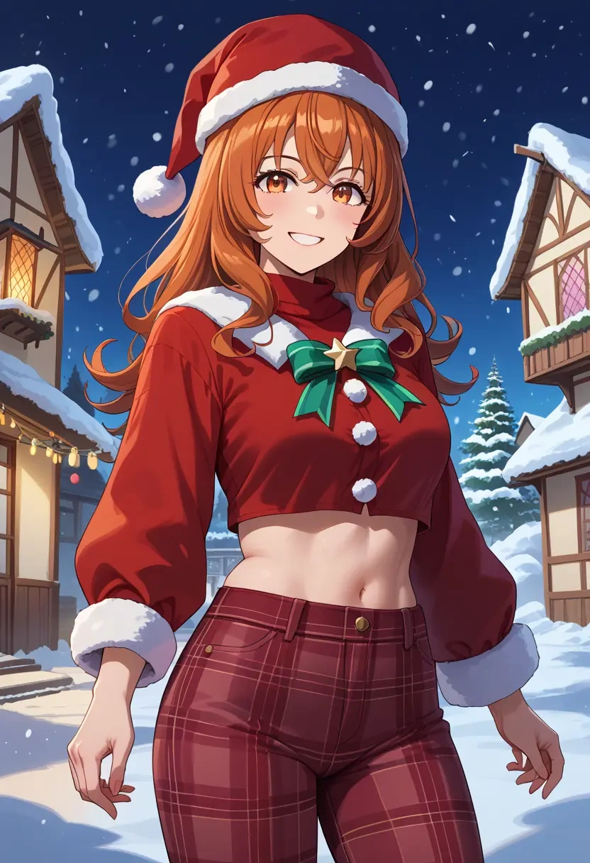 umamusume,mayano_top_gun_(umamusume),Christmas,plaid trousers  - 