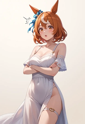 umamusume,mayano_top_gun_(umamusume),silk slip dress  - AI generated anime art