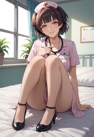 idolmaster,mayuzumi_fuyuko,nurse  - AI generated anime art