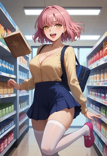 fate_(series),medb_(fate),mini skirt,stockings  - AI generated anime art