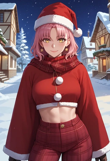 fate_(series),medb_(fate),Christmas,plaid trousers  - AI generated anime art