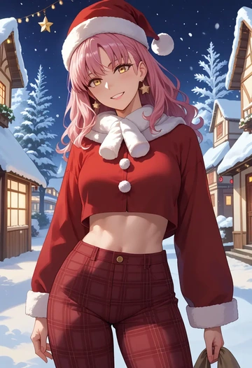 fate_(series),medb_(fate),Christmas,plaid trousers  - AI generated anime art