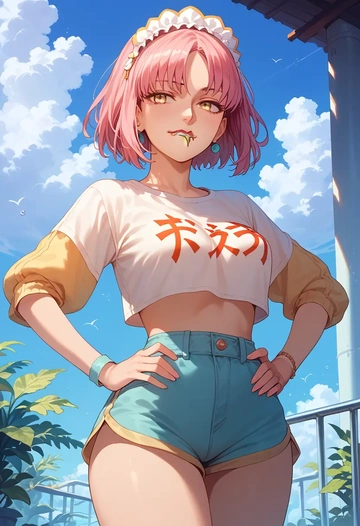 fate_(series),medb_(fate),jogger shorts,oversized tank  - AI generated anime art