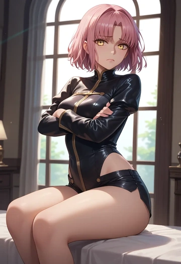 fate_(series),medb_(fate),leather,shorts  - AI generated anime art