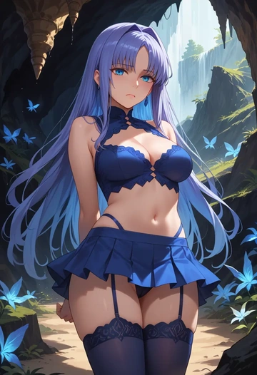 fate_(series),medea_(fate),mini skirt,stockings  - AI generated anime art