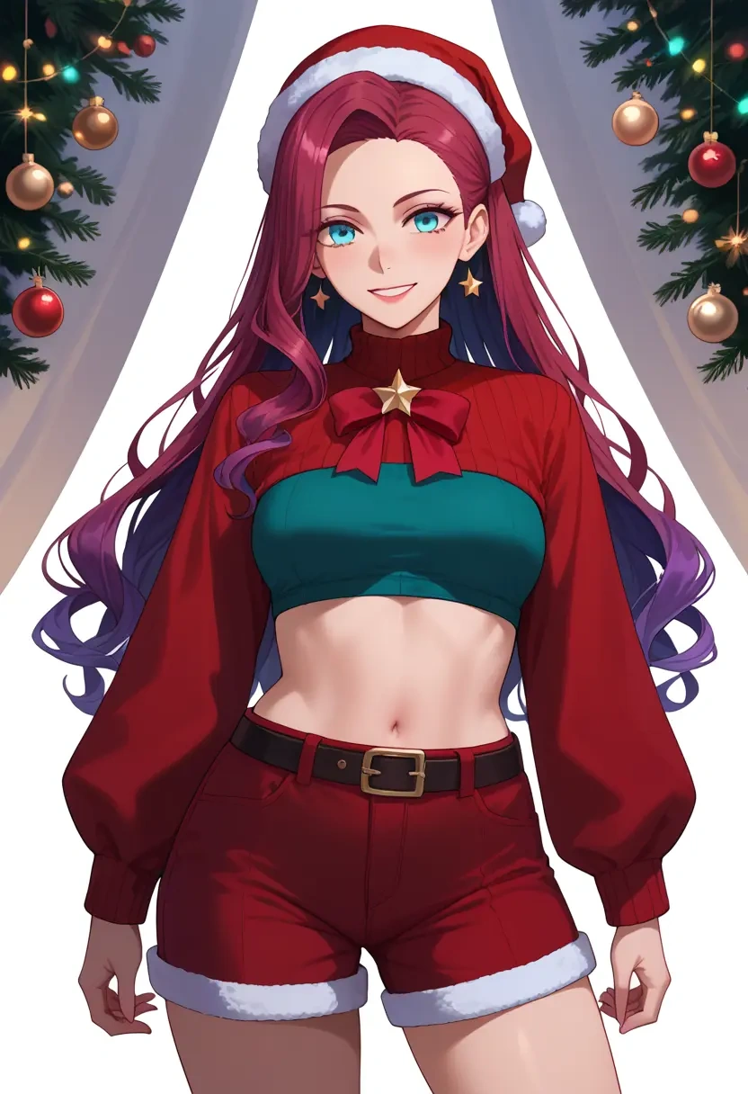 fate_(series),medea_(fate),Christmas,red velvet shorts  - 