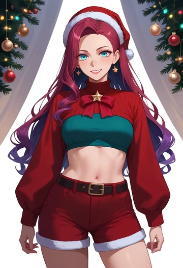 fate_(series),medea_(fate),Christmas,red velvet shorts  - AI generated anime art