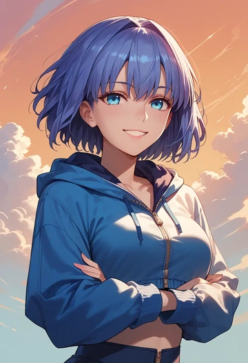 fate_(series),medea_(fate),crop hoodie,shorts  - AI generated anime art