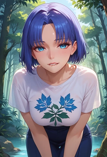 fate_(series),medea_(fate),handwritten script shirt,dolphin shorts  - AI generated anime art