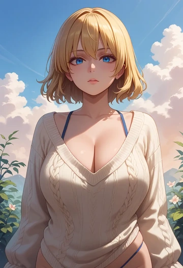 touhou,medicine_melancholy,thong,sweater,sexy  - AI generated anime art