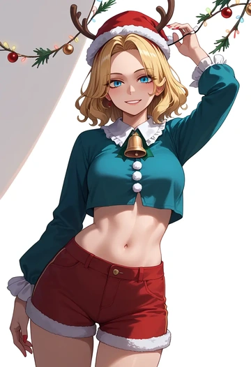 touhou,medicine_melancholy,Christmas,red velvet shorts  - AI generated anime art