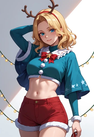 touhou,medicine_melancholy,Christmas,red velvet shorts  - AI generated anime art