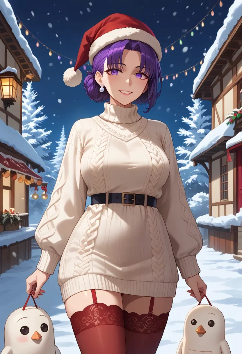 fate_(series),medjed_(fate),Christmas,sweater dress,stockings  - 