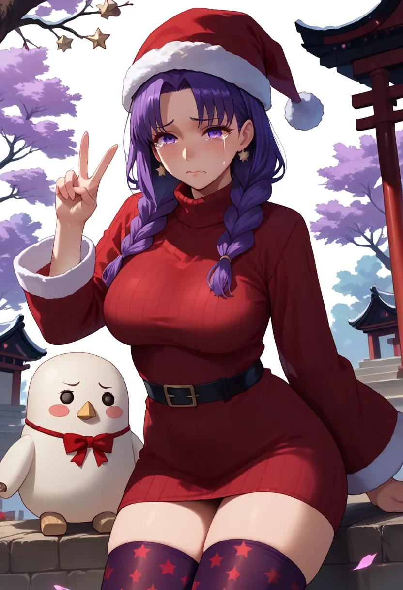 fate_(series),medjed_(fate),Christmas,sweater dress,stockings  - 