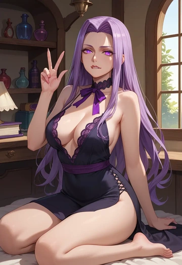 fate_(series),medusa_(fate),nightdress  - AI generated anime art