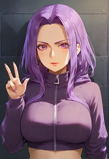 fate_(series),medusa_(fate),crop hoodie,shorts  - AI generated anime art