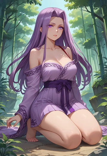 fate_(series),medusa_(fate),silk slip dress,polka dots  - AI generated anime art