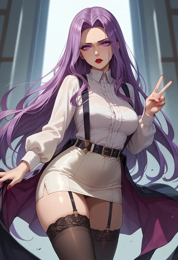 fate_(series),medusa_(rider)_(fate),secretary,stockings  - AI generated anime art