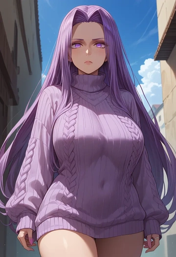 fate_(series),medusa_(rider)_(fate),sweater  - AI generated anime art