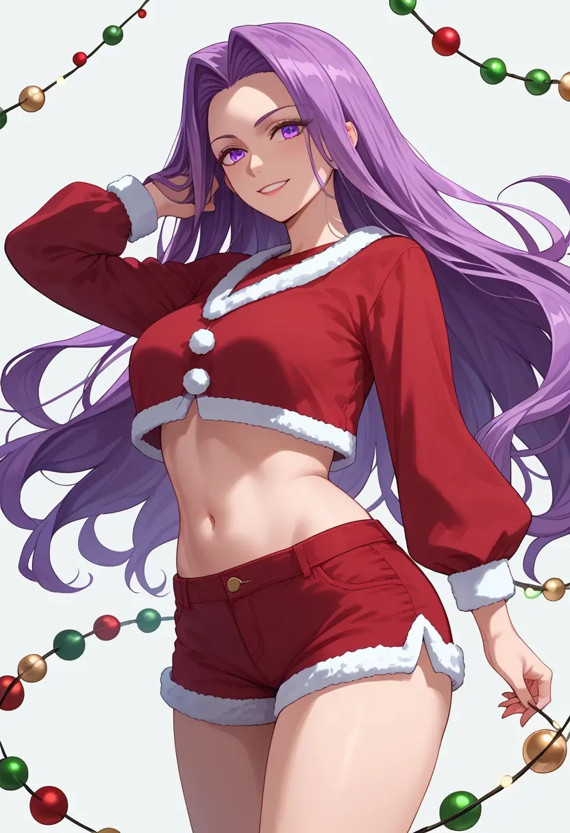 fate_(series),medusa_(rider)_(fate),Christmas,red velvet shorts  - 