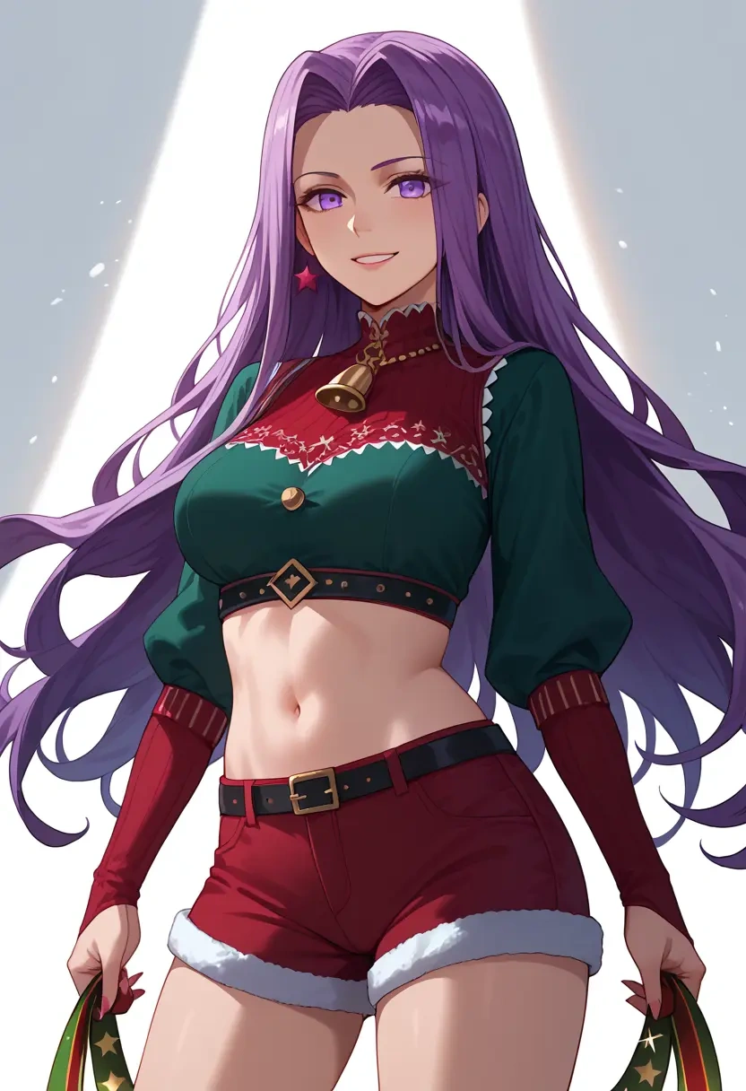 fate_(series),medusa_(rider)_(fate),Christmas,red velvet shorts  - 