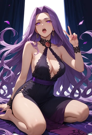 fate_(series),medusa_(rider)_(fate),nightdress  - AI generated anime art