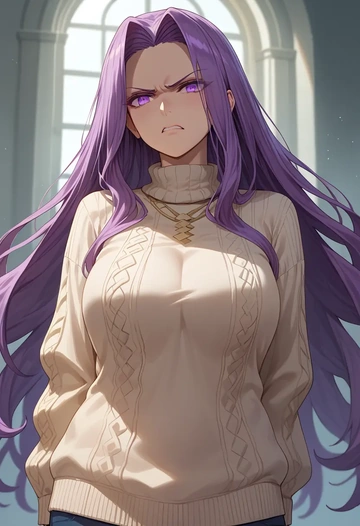 fate_(series),medusa_(rider)_(fate),sweater  - AI generated anime art