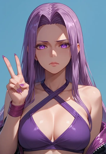 fate_(series),medusa_(rider)_(fate),halter top,track pants  - AI generated anime art