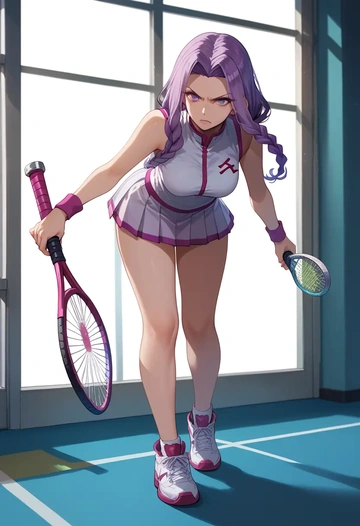 fate_(series),medusa_(rider)_(fate),tennis skirt  - AI generated anime art