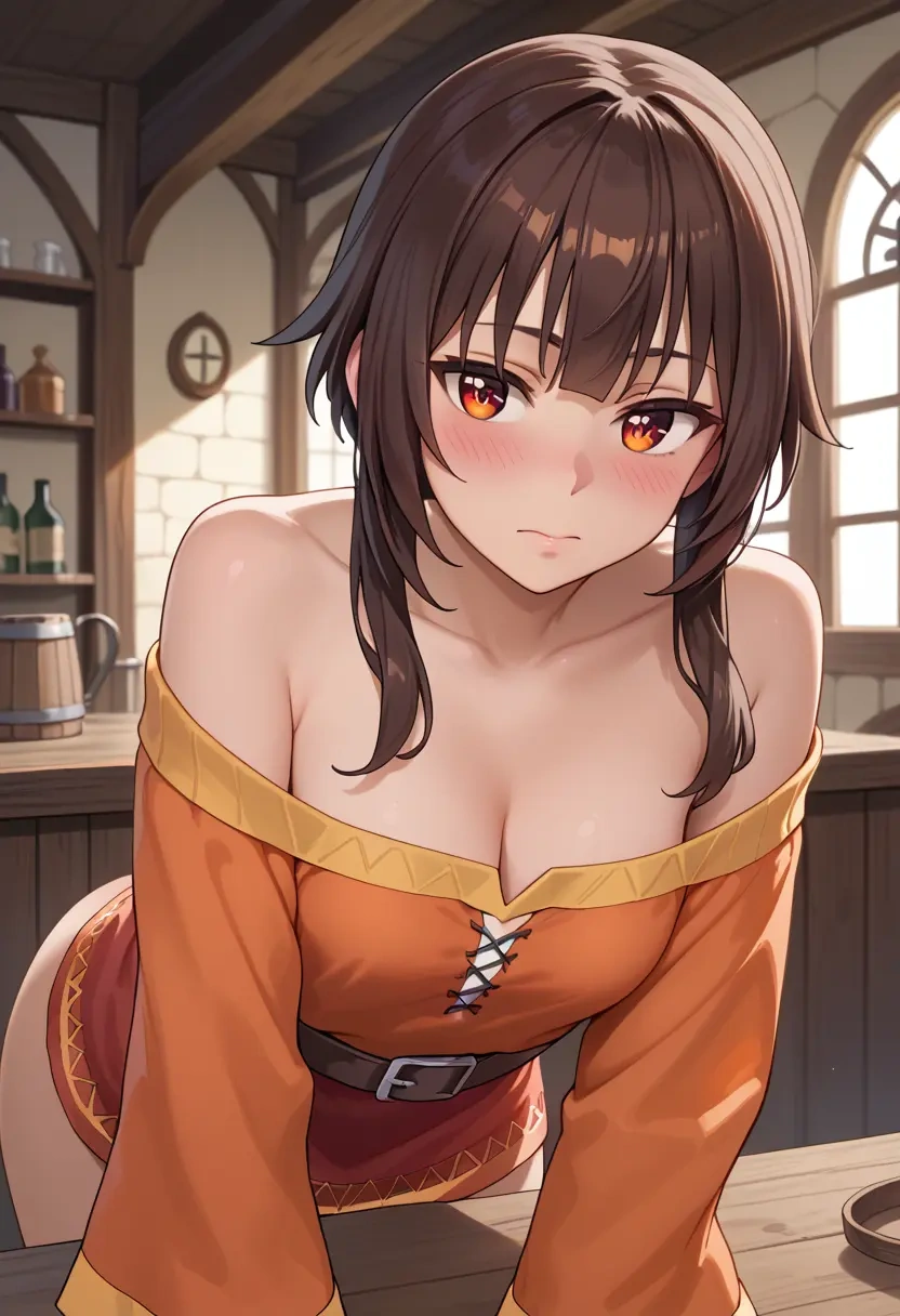 kono_subarashii_sekai_ni_shukufuku_wo,megumin,orange,sweater  - 