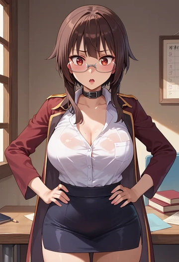 kono_subarashii_sekai_ni_shukufuku_wo,megumin,OL, glasses,  - AI generated anime art