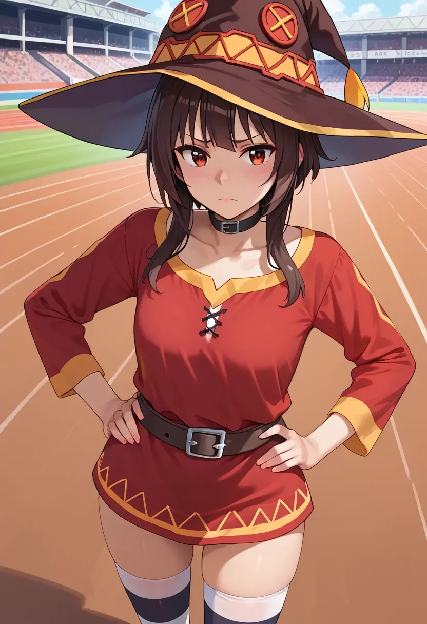 kono_subarashii_sekai_ni_shukufuku_wo,megumin,shirt dress,belted,stockings  - 