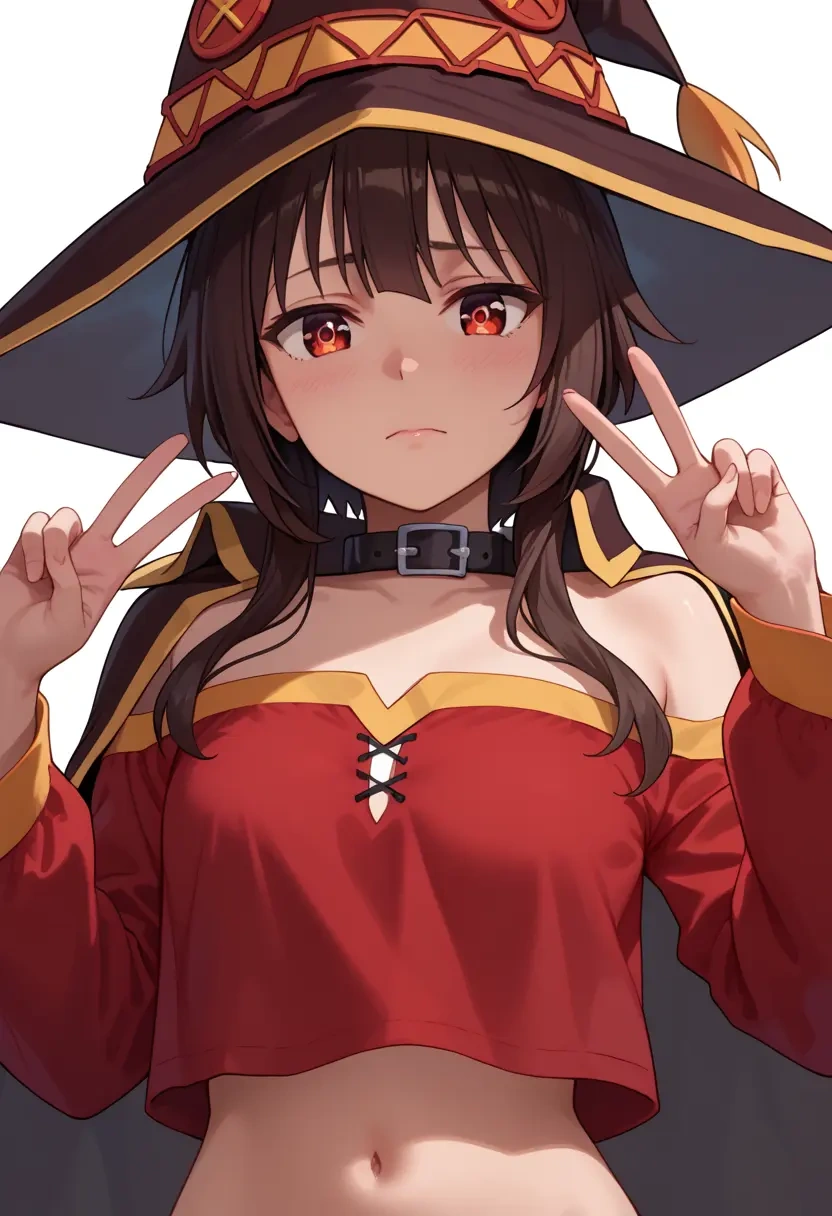 kono_subarashii_sekai_ni_shukufuku_wo,megumin,crop top,loose joggers,headset  - 