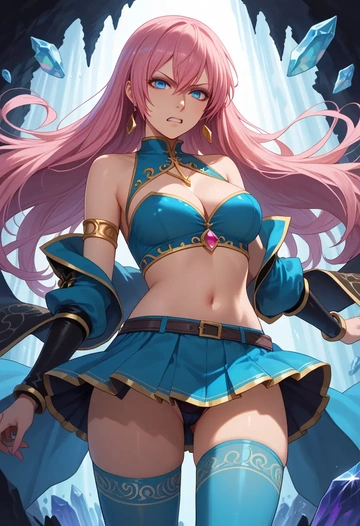 vocaloid,megurine_luka,mini skirt,stockings  - AI generated anime art