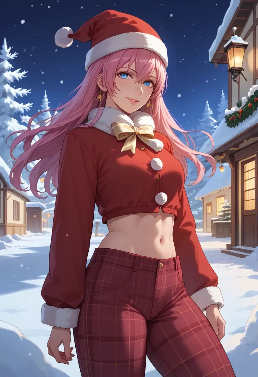 vocaloid,megurine_luka,Christmas,plaid trousers  - 