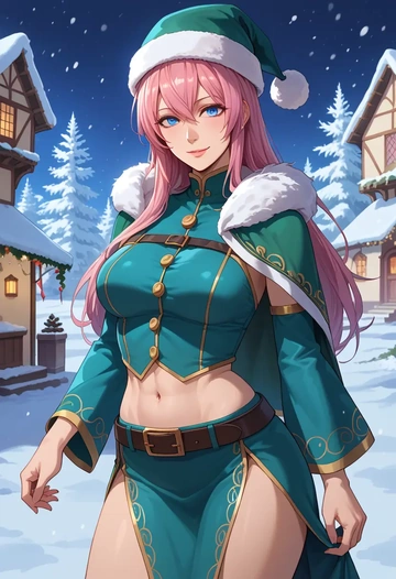 vocaloid,megurine_luka,Christmas,dress  - AI generated anime art