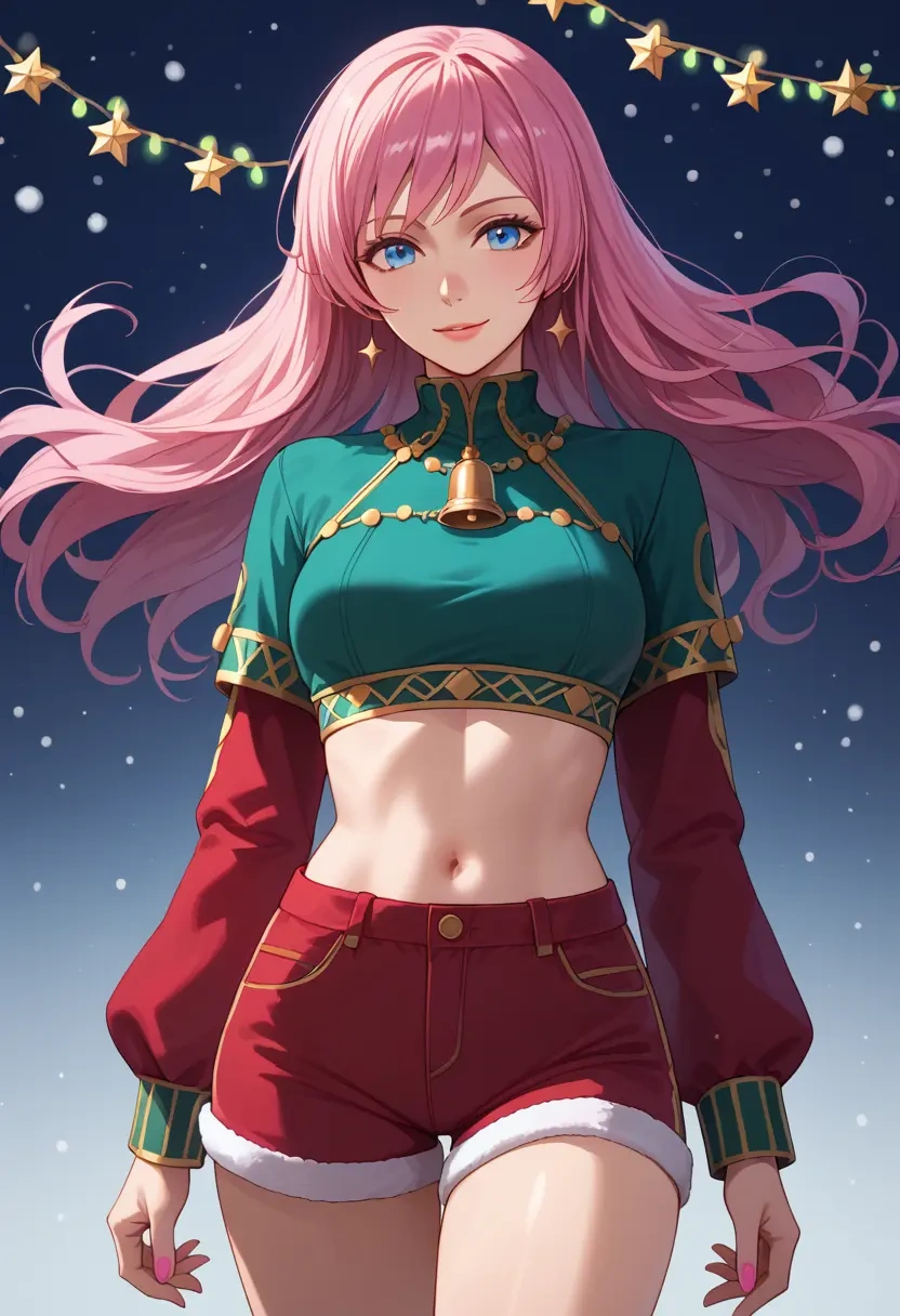 vocaloid,megurine_luka,Christmas,red velvet shorts  - 