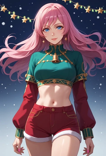 vocaloid,megurine_luka,Christmas,red velvet shorts  - AI generated anime art