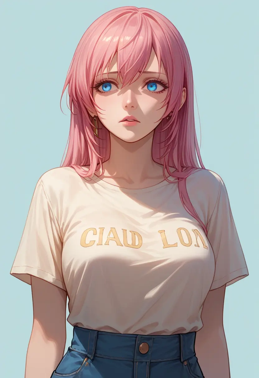 vocaloid,megurine_luka,crop graffiti tee,dolphin shorts  - 