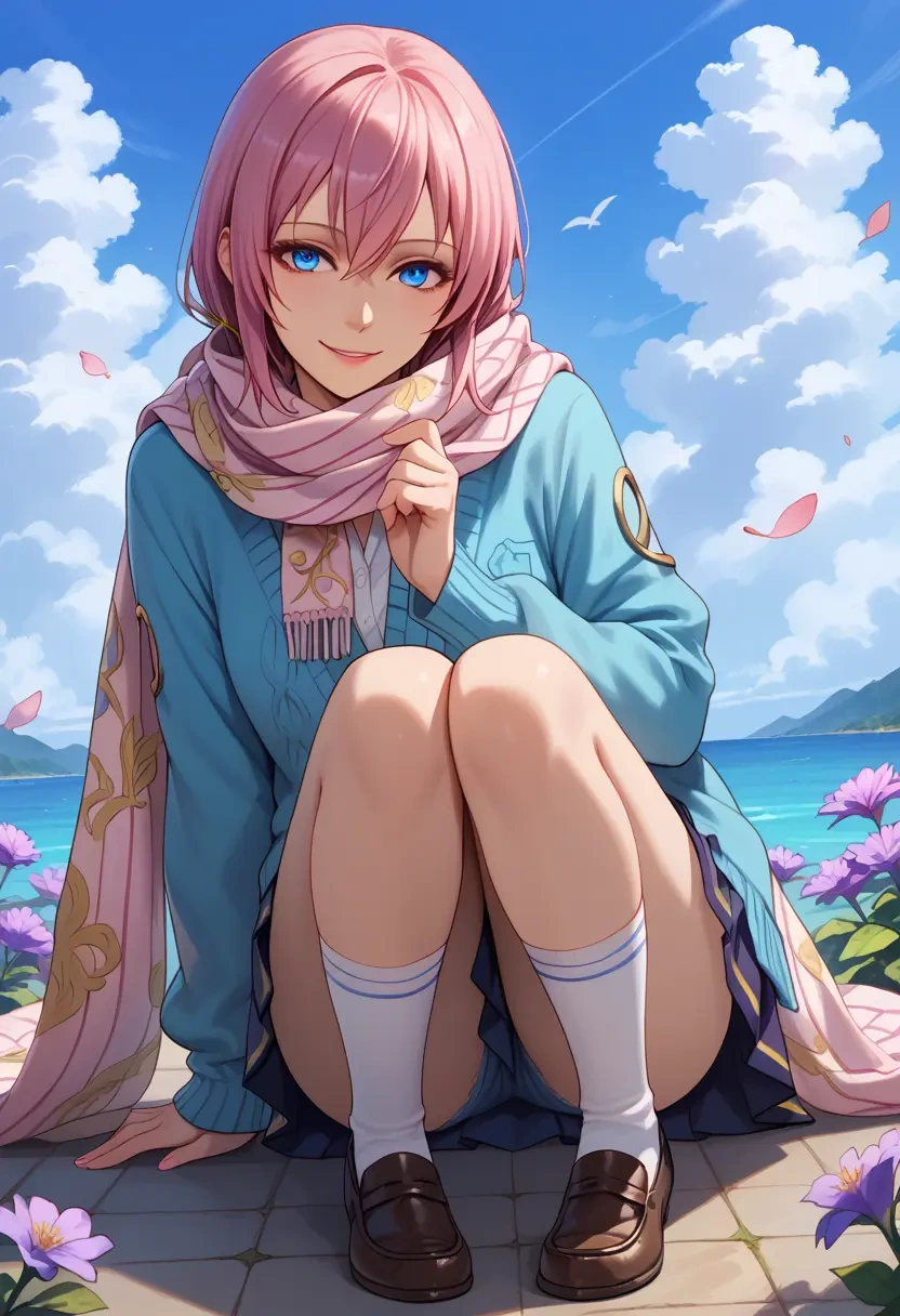 vocaloid,megurine_luka,spring,student uniform,cardigan  - 