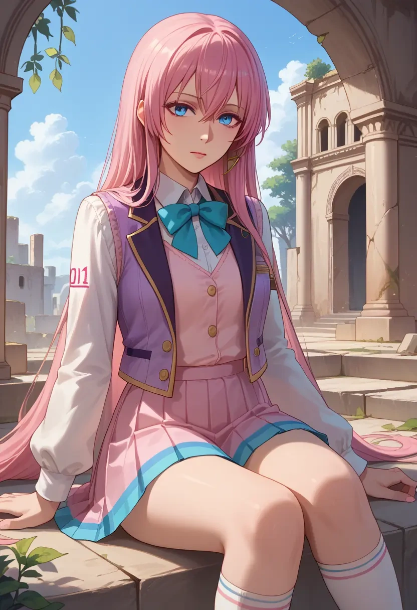 vocaloid,megurine_luka,spring,student uniform,vest  - 