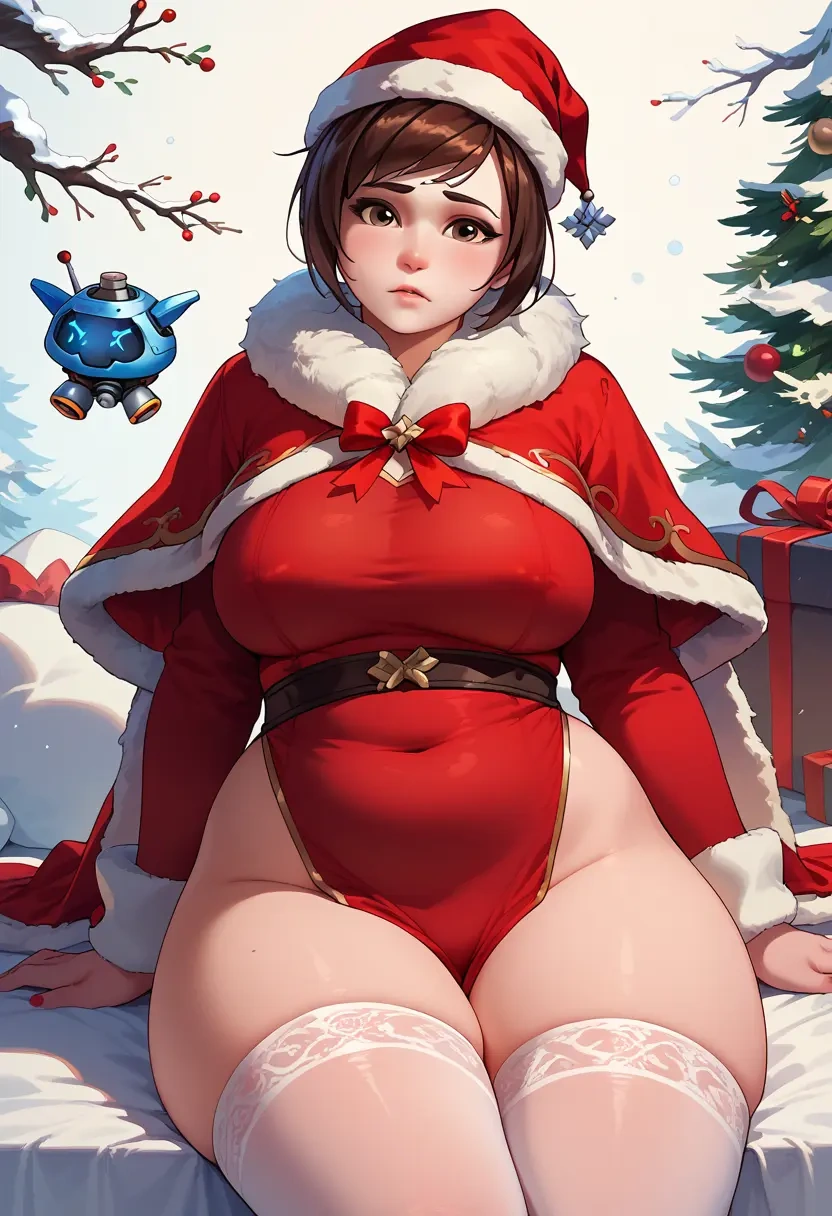 overwatch,mei_(overwatch),Christmas,sexy, stockings,  - 