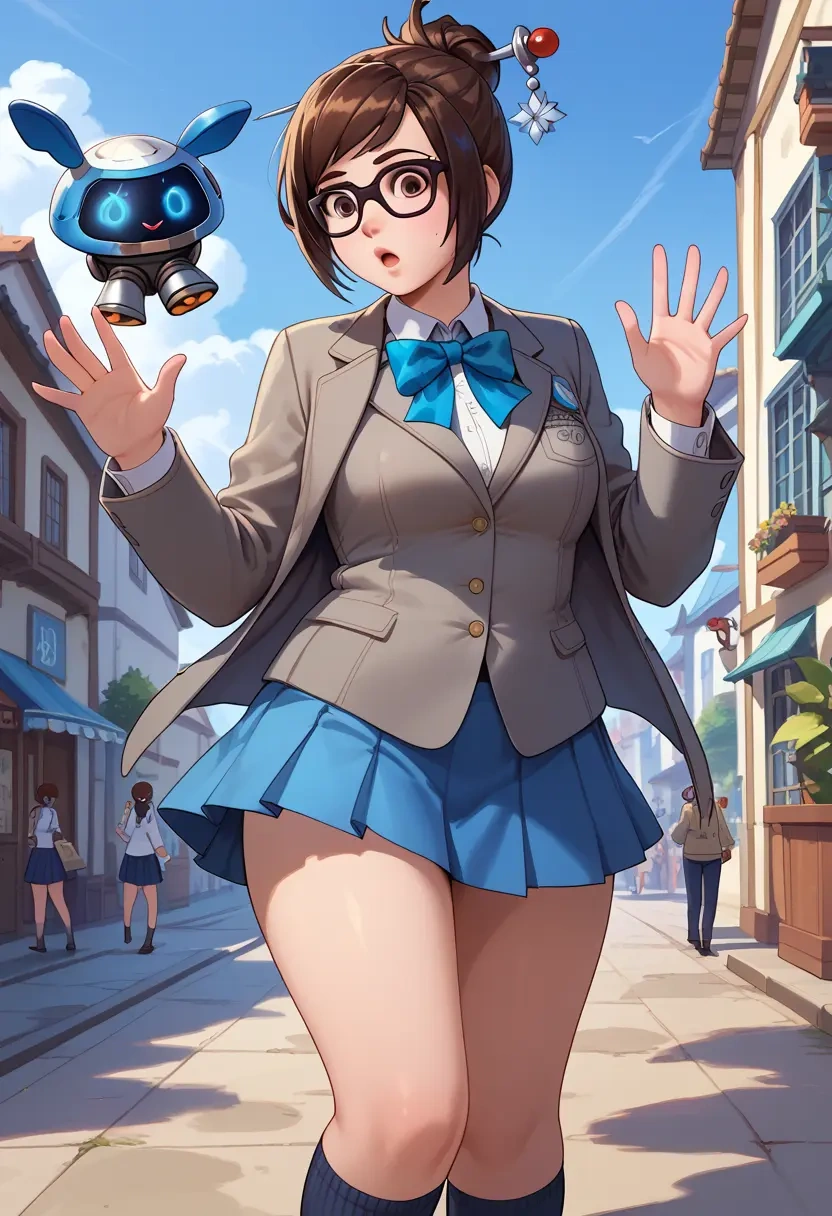 overwatch,mei_(overwatch),winter,student uniform,blazer  - 