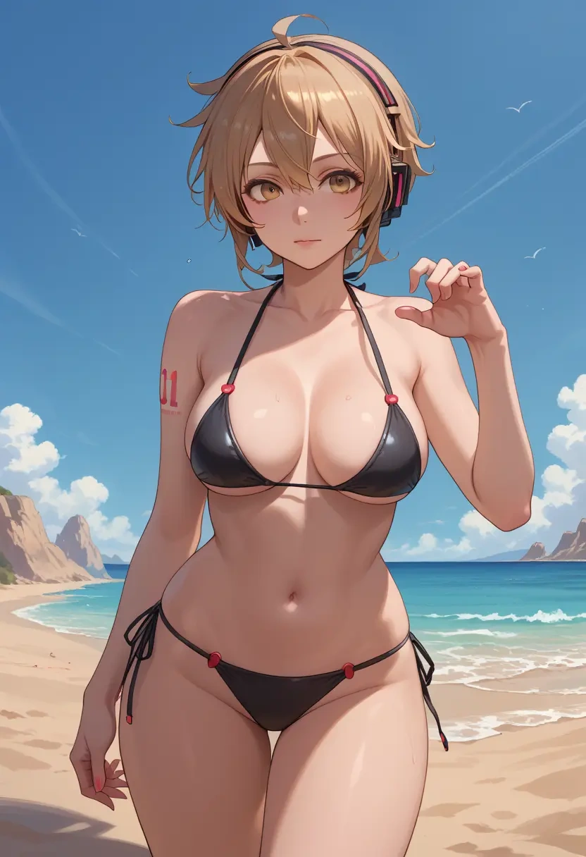 vocaloid,meiko_(vocaloid),black bikini  - 