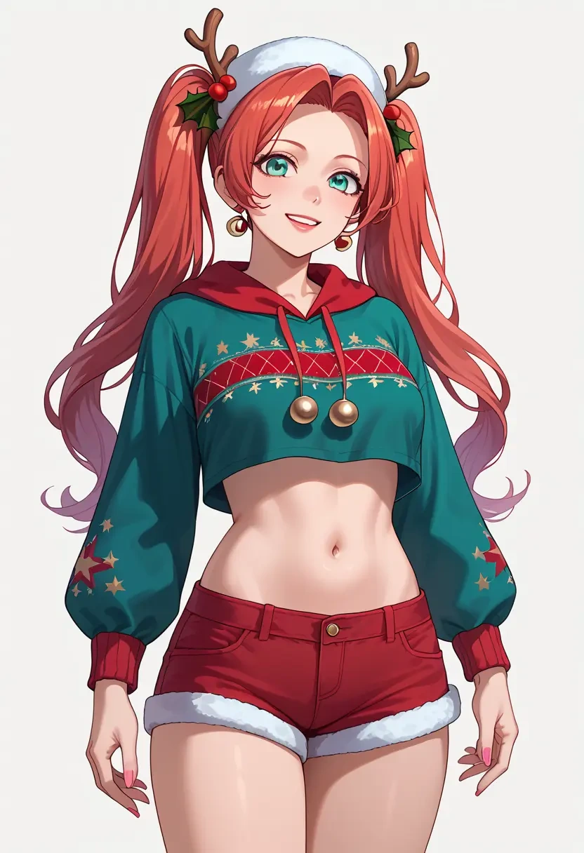 vocaloid,meiko_(vocaloid),Christmas,red velvet shorts  - 