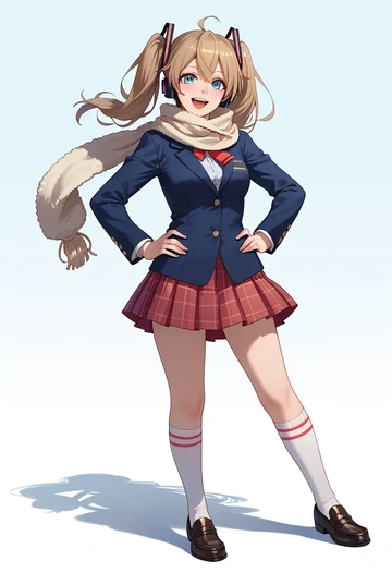 vocaloid,meiko_(vocaloid),winter,student uniform,plaid skirt  - AI generated anime art