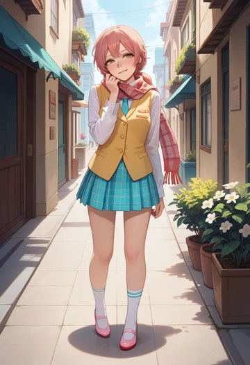 vocaloid,meiko_(vocaloid),spring,student uniform,vest  - AI generated anime art