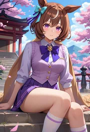 umamusume,meisho_doto_(umamusume),spring,student uniform,vest  - AI generated anime art