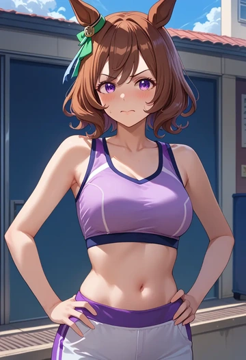 umamusume,meisho_doto_(umamusume),sports crop,high-waisted shorts  - AI generated anime art